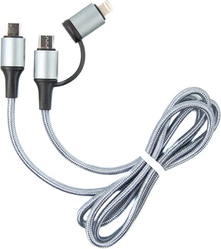 Кабель 2 в 1 Dengos Type-C - Type-C/Lightning 1 м Grey (NTK-TC-TCL-GREY)
