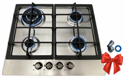 Газовая варочная поверхность Luxor PGE 640 SSD KUP Italy Subuf Turbo, нержавеющая сталь + уголок для безопасного подключения в подарок