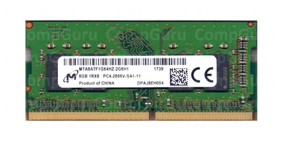 Оперативная память для ноутбука Micron DDR4 8GB 2666MHz SO-DIMM 1Rx8 PC4-2666V (MTA8ATF1G64HZ-2G6H1)