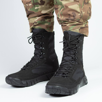 Высокие мужские Ботинки с вентиляционными отверстиями / Легкие Берцы черные размер 42