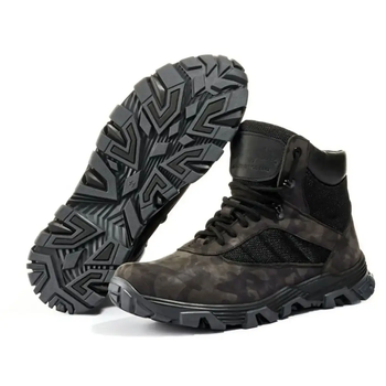 Мужские Ботинки кожаные до - 2 °C камуфляж серо-черный размер 44