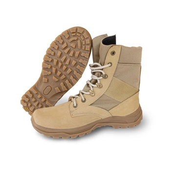 Мужские зимние Ботинки на шнуровке из натуральной кожи / Высокие Берцы с утеплителем Slimtex койот размер 41