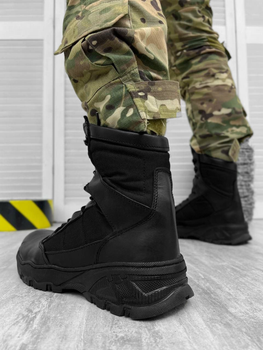 Летние Мужские Ботинки из натуральной кожи черные Легкие Бережки на резиновой подошве размер 40