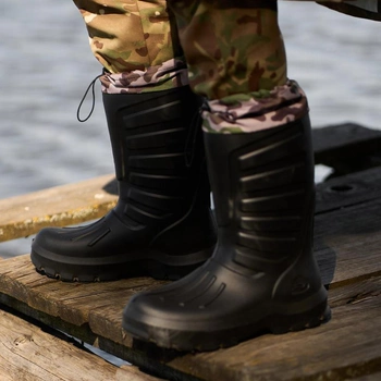Мужские резиновые Сапоги с манжетой / Водонепроницаемые ботинки черные мультикам размер 44