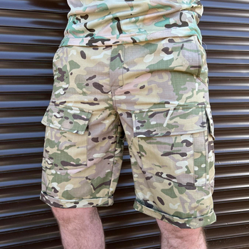 Мужские крепкие Шорты с накладными карманами рип-стоп светлый мультикам размер 3XL