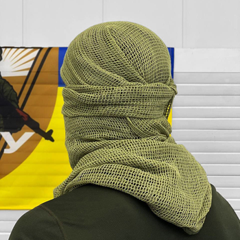 Многофункциональный маскировочный шарф - сетка Single Sword из прочной хлопковой ткани олива