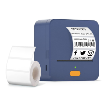 Портативный принтер этикеток UKRMARK UP1BL+Bluetooth, синий, рулоны 20 - 58 мм, печать на термобумаге и полимерных этикетках