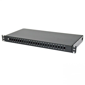Патч-панель 24 порти SC-Simplex/LC-Duplex/E2000, пуста, 1U, чорна UA-FOPF24SCS-B