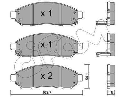 Тормозные колодки перед. Nissan Navara 2,5dCi 05- Cifam (8227431)