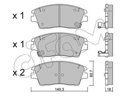 Тормозные колодки перед. Hyundai ix35 / Tucson / Elantra / Kia Sportage 1.6-2.4 13- Cifam (82211640)