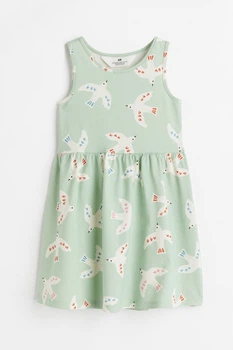 Платье светло-зеленое Птицы H&M 134-140см (400092786)