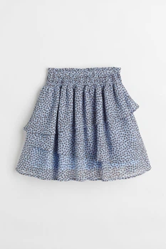 Юбка голубая леопардовый принт H&M 134-140см (400092783)