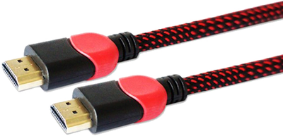 Kabel Savio GCL-01 EOL HDMI v2.0, gaming PC 1,8m, czerwony, złote końcówki
