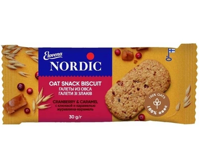 Галета из овса с клюквой и карамелью Nordic 30 г