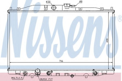 Радиатор охлаждения HONDA ACCORD VII CL, CM 03- 2.4 i 16V пр-во Nissens Nissens (68112)