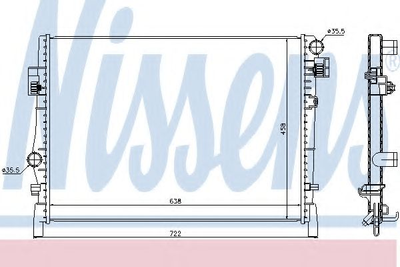Радиатор охлаждения DODGE JOURNEY 07- пр-во Nissens Nissens (61027)