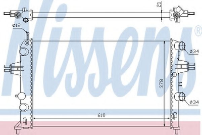 Радіатор охолодження OPEL ASTRA G 98- 1.2/1.4i вир-во Nissens Nissens (63091)