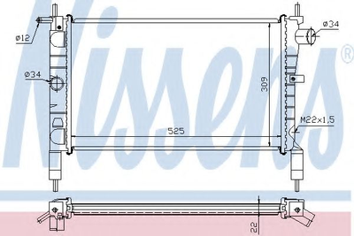 Радиатор охлаждения OPEL ASTRA F 91- 1.4/1.6 пр-во Nissens Nissens (632761)