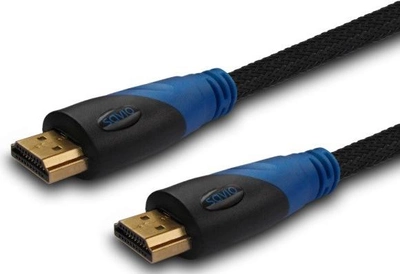 Кабель Savio CL-02 HDMI cable 1.5 м HDMI Type A (Standard) Black,Blue (SAVKABELCL-02)