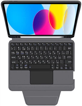 Чохол-клавіатура для планшета AIRON Premium для Apple iPad 10.9» 2022 (10th gen) з кріпленням для стилуса Dark Grey (4822352781095)