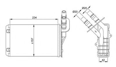 Радіатор обігрівача RENAULT Clio 98- вир-во NRF NRF (53382)