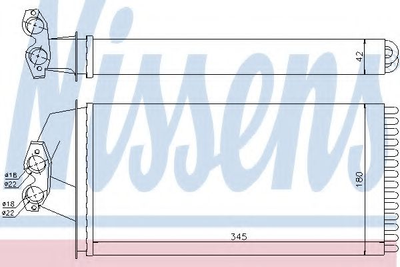 Радіатор пічки MERCEDES VITO IW 638 96- вир-во Nissens Nissens (72036)