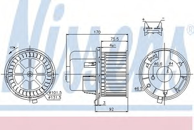 Вентилятор салону FORD TRANSIT вир-во Nissens Nissens (87061)