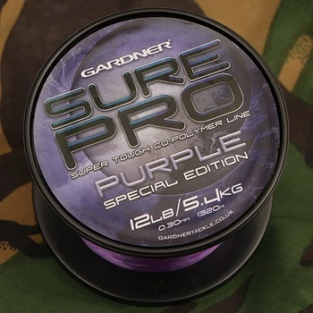 Волосінь коропова Gardner SURE PRO SPECIAL EDITION, 0,38 мм, 18 lb, 8.2 кг, purple (SPRO18P)