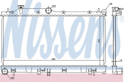 Радіатор охолодження SUBARU FORESTER, IMPREZA вир-во Nissens Nissens (67723)