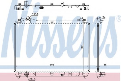 Радіатор охолодження SUZUKI GRAND VITARA 2,0 2,4 MT вир-во Nissens Nissens (64200)