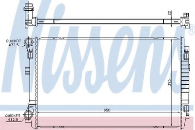 Радиатор охлаждения AUDI SEAT Volkswagen SKODA пр-во Nissens Nissens (65303)