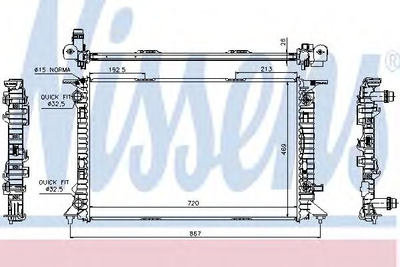 Радіатор охолодження AUDI A 4 / S 4 B8 07- вир-во Nissens Nissens (60321)