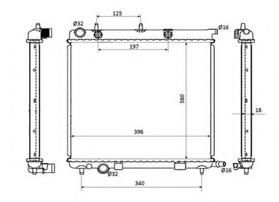 Радіатор охолодження двигуна CITROEN C2 03- вир-во NRF NRF (53863)