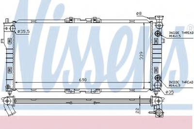 Радиатор охлаждения MAZDA 626 IV 91- 1.8/2.0i пр-во Nissens Nissens (62393)