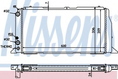 Радиатор охлаждения AUDI 80/90 B3 86- пр-во Nissens Nissens (60487)