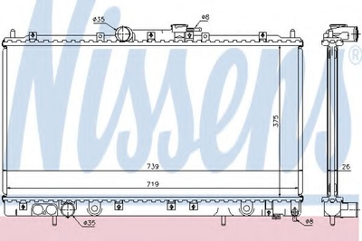 Радиатор охлаждения MITSUBISHI GALANT VI EA2-6 96- пр-во Nissens Nissens (62868A)