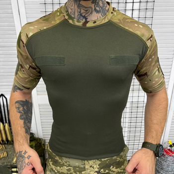 Мужская футболка CoolPass с Липучками под шевроны и Патриотическим принтом мультикам размер M