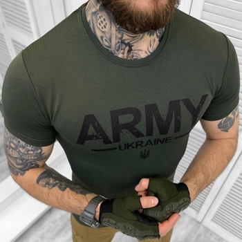 Мужская футболка CoolPass приталенного кроя с патриотическим принтом олива размер XL