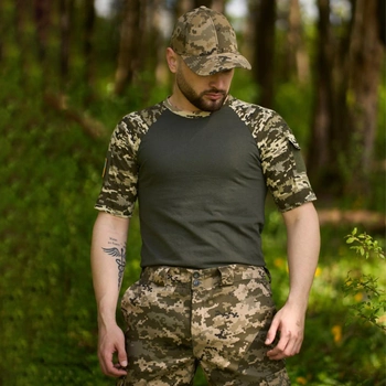 Мужская футболка Intruder Sleeve с липучками под шевроны и карманом хаки пиксель размер L