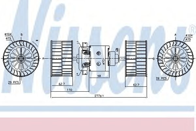 Вентилятор обігрівача MAN L 2000 93- D0824LFL02/ 10/1993-> вир-во Nissens Nissens (87189)