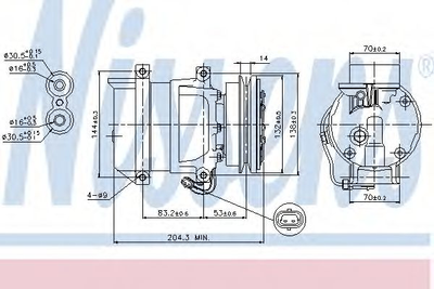 Компрессор кондиционера DAEWOO LANOS 97- 1.3-1.6 Nissens Nissens (89108)