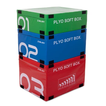 Бокс плиометрический мягкий набор Zelart PLYO BOXES FI-3634 3шт 90х75х30/45/60см зеленый, синий, красный