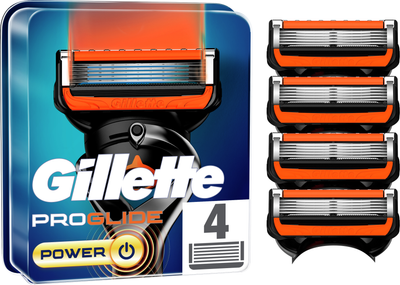 Змінні картриджі для гоління (леза) чоловічі Gillette Fusion5 ProGlide Power 4 шт (7702018085576)