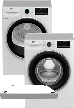 Пральна машина Beko B3WFU5943W + Сушильний автомат B5T69233 + планка PSK