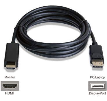 Кабель для MacBook DP to HDMI адаптер DisplayPort to HDMI Black 4Kx2K для ноутбука на HDMI переходник для монитора 1.8 м PAVLYSH P8