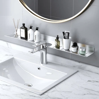 Полка для ванной из алюминия IwConcept BathRack Loft-70cm Notch (Серебряная)