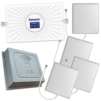 Мощный усилитель мобильной связи (Киевстар, Vodafone, Lifecell) GSM репитер (2G, 3G, 4G) + 5 антенн (Lintratek AA23F)