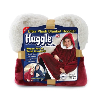 Толстовка Бордовий плед з капюшоном Huggle Hoodie (IS33)