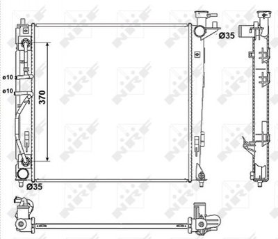 Радіатор охолодження HYUNDAI IX35 KIA SPORTAGE 2.0D 01.10- NRF (53053)