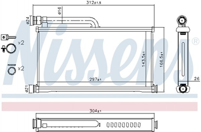 Радиатор обогрева салона Nissens (70233)